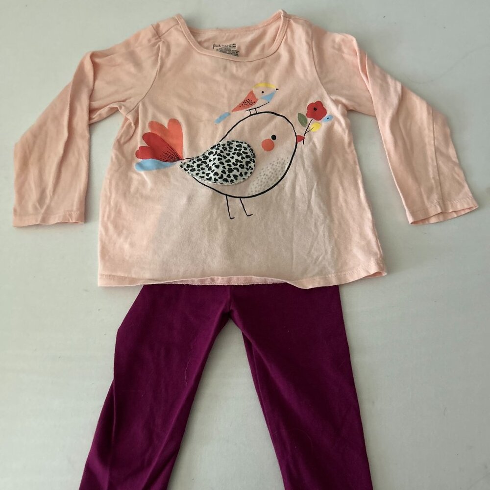 GIRLS MATCHING OUTFIT 18M LONG SLEEVE TOP AND STRETCH PANTS
